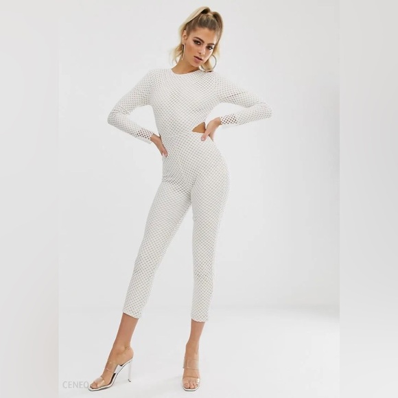 ASOS Club L London Mesh Jumpsuit - Picture 1 of 5